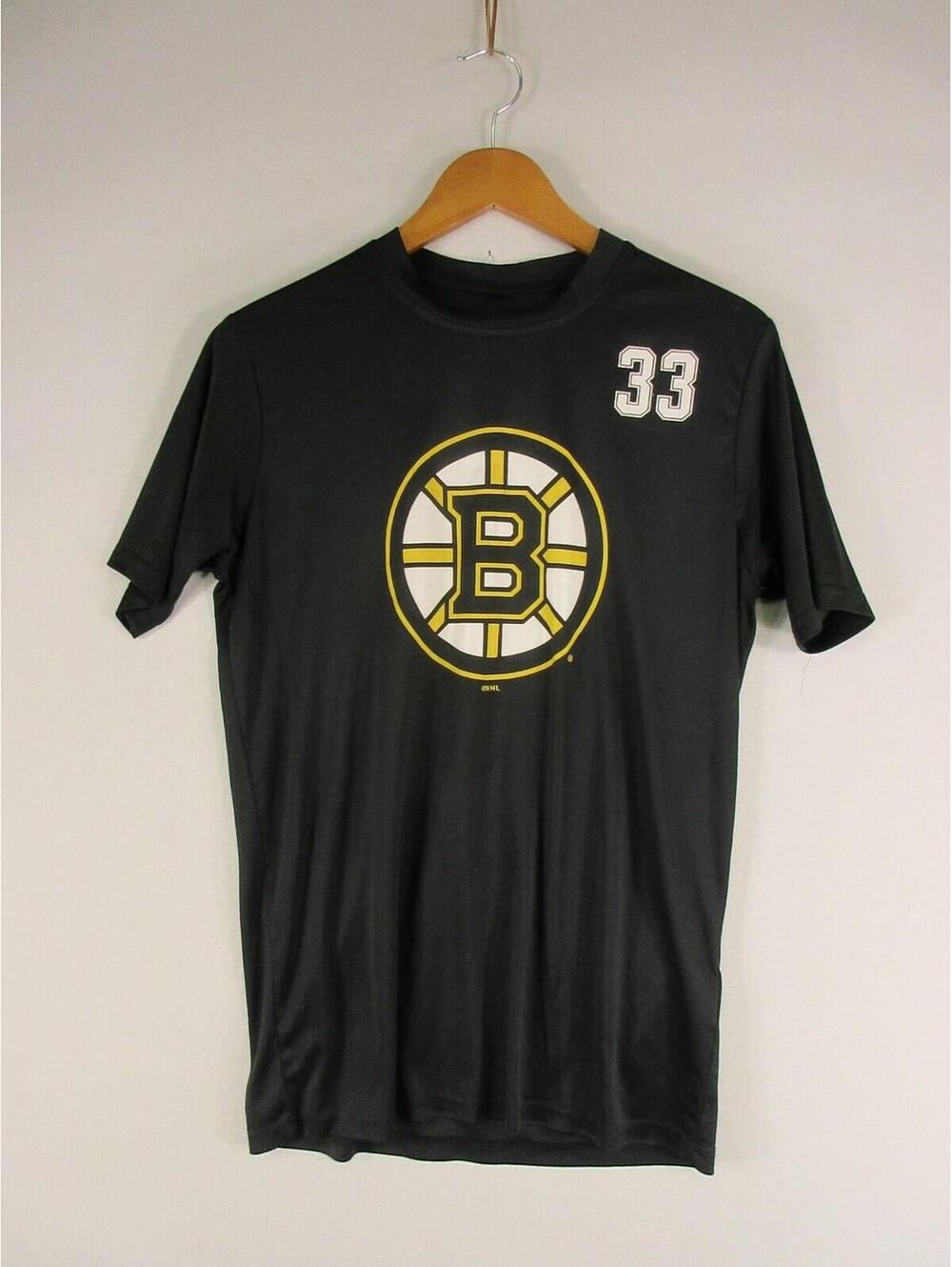 ProEdge NHL Shirt Mens M Boston Bruins Chara 33 Black Short Sleeve Logo Player